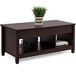Best Choice Products Home Lift Top Coffee Table Modern Furniture W/Hidden Compartment And Lift Tabletop – Espresso