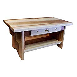 Deluxe Personal Altar with Shelf & Small Drawer – EarthBench – Solid MAPLE (“Character Maple”) 20″×11″×10″tall