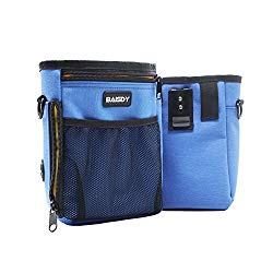 BAISDY Upgraded Dog Training Bag Pet Treat Pouch with Adjustable Straps, Build-in Poop Bag Dispenser & 3 Ways To Wear, Blue
