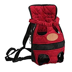 Riveroy Legs-Out Front Pet Dog Carrier DENTRUN,Hands-Free Adjustable Backpack Travel Bag Small Medium Female Puppy Doggie Cat Bunny Breeds Outdoor