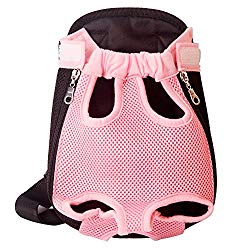 Yingjie Dog Carrier Pink Legs Out Front Pet Carrier Backpack Comfortable Puppy Bag with Shoulder Strap and Sling for Travel Hiking Camping Outdoor
