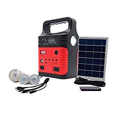 Portable Solar Generator with Solar Panel,Included 3 Sets LED lights,Solar Power Inverter,Electric Generator,Small Basic Portable Generator Kit,Solar Lights for Home & Camping,Power for Solar Fans