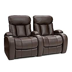 Seatcraft Sausalito Home Theater Seating Manual Recline Leather Gel (Row of 2, Brown)
