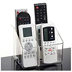 Remote Control Organizer by Sky Piea, Clear Acrylic Mail and Cosmetics Stand, Coffee Table and Nightstand Convenient Multi-Purpose Caddy, Magic Telephone and Stationary Holder