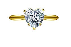 Clara Pucci Brilliant Heart Cut Solitaire Engagement Wedding Promise Ring in Solid 14k Yellow Gold, 1.85CT