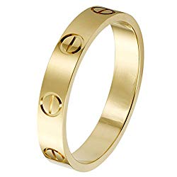 Vnox Stainless Steel CZ Roman Numeral Ring for Women Girls,Rose Gold Plated/Silver