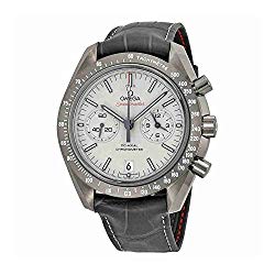 Omega Speedmaster Professional Grey Side of the Moon Chronograph Automatic Sandblasted Platinum Dial Grey Leather Mens Watch 311.93.44.51.99.001