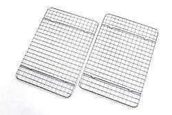 Checkered Chef Cooling Racks For Baking – Quarter Size – Stainless Steel Cooling Rack/Baking Rack Set of 2 – Oven Safe Wire Racks Fit Quarter Sheet Pan – Small Grid Perfect To Cool and Bake