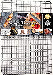 KITCHENATICS Professional Grade Stainless Steel Cooling and Roasting Wire Rack Fits Half Sheet Baking Pan for Cookies, Cakes Oven-Safe for Cooking, Smoking, Grilling, Drying – Heavy Duty Rust-Proof