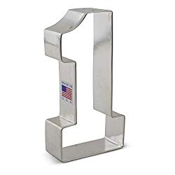 Large Number One #1 Cookie Cutter – 4.4 Inches Ann Clark – US Tin Plated Steel