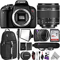Canon EOS Rebel T7i DSLR Camera with 18-55mm Lens w/Advanced Photo and Travel Bundle