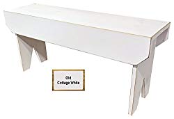 Sawdust City Wooden Bench 3ft long (Old Cottage White)