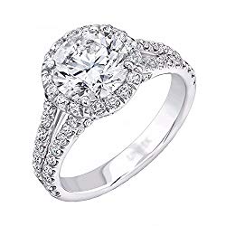 espere Sterling Silver Micropave Solitaire CZ Double Band Anniversary Engagement Ring Size 6-9