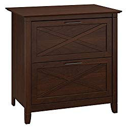 Bush Furniture Key West 2 Drawer Lateral File Cabinet in Bing Cherry