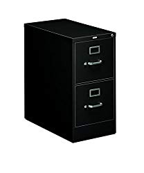 HON 2-Drawer Office Filing Cabinet – 310 Series Full-Suspension Letter File Cabinet, 26.5″ D, Black (H312)