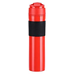 350ml Portable Coffee Press Bottle Tea Coffee Maker Drinking Water Cup for Travelling(Red)