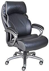 Serta Big and Tall Smart Layers Tranquility Executive Office Chair with AIR Technology, Black