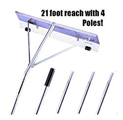 21 Foot Aluminum Roof Snow Removal Rake – 24″ x 7″ w Rollers 89421