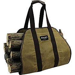 INNO STAGE Waxed Canvas Log Carrier Tote Bag,40″X19″ Firewood Holder,Fireplace Wood Stove Accessories
