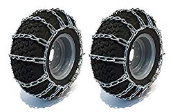 The ROP Shop New Pair 2 Link TIRE Chains 16×6.50×8 for Garden Tractors/Riders / Snowblowers