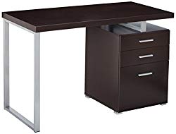 Office Desk with File Drawer and Reversible Set-Up Cappuccino