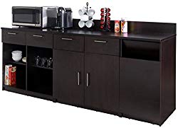 Breaktime Group Break Room Lunch Combo Ready to Install/Ready to Use, Espresso, 3 Piece