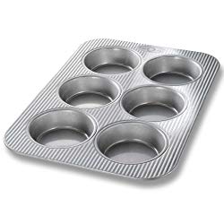 USA Pan Bakeware Mini Round Cake Pans, 6 Well, Nonstick & Quick Release Coating, Made in the USA from Aluminized Steel