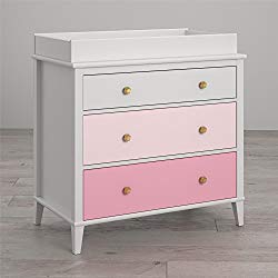 Monarch Hill Poppy 3 Drawer Changing Table, White/Pink