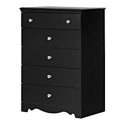 South Shore 11941 Crystal 5-Drawer Chest, Matte Black