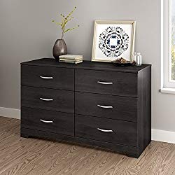 South Shore Step One 6-Drawer Double Dresser, Gray Oak with Matte Nickel Handles