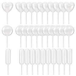 Tomnk 150pcs 4ml Plastic Pipettes Heart Round Rectangular Plastic Squeeze Transfer Pipettes Suitable for Chocolate, Cupcakes, Strawberries