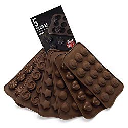 6 Pack Silicone Candy Molds + EBook With 5 Candy Recipes – Silicone Molds For Fat Bombs – Candy Molds Silicone – Chocolate Molds Silicon Molds Candy Mold Silicon Mold Hard Candy Molds Fat Bomb Molds