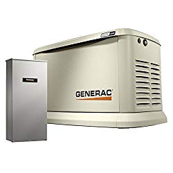 Generac 70432 Home Standby Generator Guardian Series 22kW/19.5kW Air Cooled with Wi-Fi and Transfer Switch, Aluminum