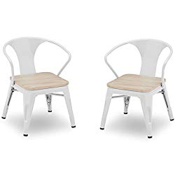Delta Children Bistro 2-Piece Chair Set, White with Driftwood