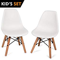 UrbanMod Kids Modern Style Chairs, [Set of 2] ABS Easy-Clean Chairs!! Highest Strength Capacity (330lbs)!