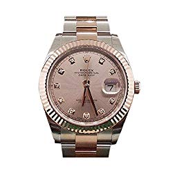 Rolex Datejust Ii 41mm Sundust Diamond Dial Rose Gold And Steel Men’s Watch 126331