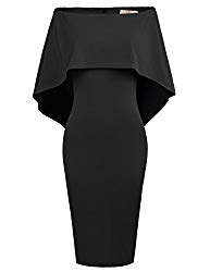 GRACE KARIN Women’s Ruffles Off Shoulder Fitted Club Party Cocktail Dress Size XL Black