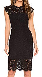 MEROKEETY Women’s Sleeveless Lace Floral Elegant Cocktail Dress Crew Neck Knee Length for Party