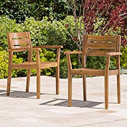 Christopher Knight Home 300518 Stanyan Outdoor Acacia Wood Patio Dining Chairs (Set of 2), 2