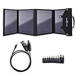 Rockpals Foldable 60W Solar Panel Charger for Suaoki/Webetop / Jackery Explorer 240 Portable Generator/Goal Zero Yeti Power Station/Paxcess Battery Pack/USB Devices, QC3.0 USB Ports