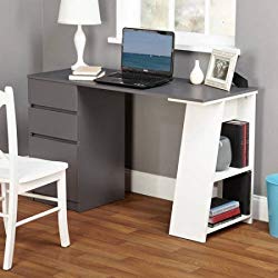 Como Writing Desk,White/Gray/Number of drawers: 3
