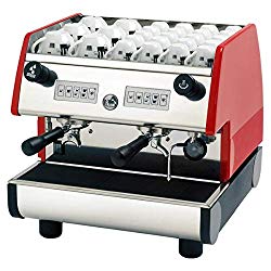 La Pavoni PUB 2V-B 2 Group Volumetric Electronic programmable Dosing Espresso Machine with Digital Control Pad and Microprocessor (Red)