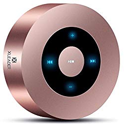 [LED Touch Design] Bluetooth Speaker, XLeader Portable Speaker with HD Sound / 12-Hour Playtime / Bluetooth 4.1 / Micro SD Support, for iphone/ipad/Tablet/Laptop/Echo dot (Rose gold)