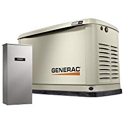 Generac 7033 Guardian Series 11kW/10kW Air Cooled Home Standby Generator with Whole House 200 Amp Transfer Switch (not CUL)