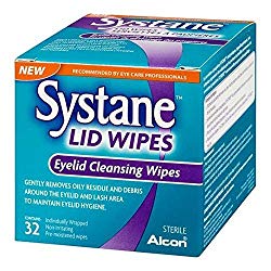 3 x Systane Lid Wipes – Eyelid Cleansing Wipes – Sterile, Count of 32