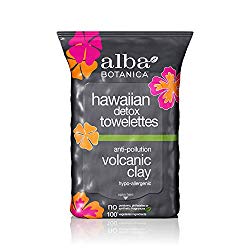 Alba Botanica Anti-Pollution Volcanic Clay Hawaiian Detox Towelettes, 30 Count