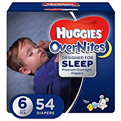 HUGGIES OverNites Diapers, Size 6, 54 ct., GIGA JR Overnight Diapers (Packaging May Vary)
