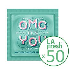 La Fresh Travel Lite Antiperspirant Wipes for Men and Women, Fresh Scent, 50 Count of Individually Sealed Packets