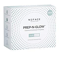 NuFACE Prep-N-Glow Cloths | Cleansing, Exfoliating, and Hydrating Wipes |  Enriched with Hyaluronic Acid | Pack of 20