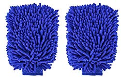 SLY Car Wash Mitt – Double Side Premium Chenille Microfiber – Ultra-soft Wash Glove for Car Cleaning – Scratch-Free Not Fall Wool – 2 Pack